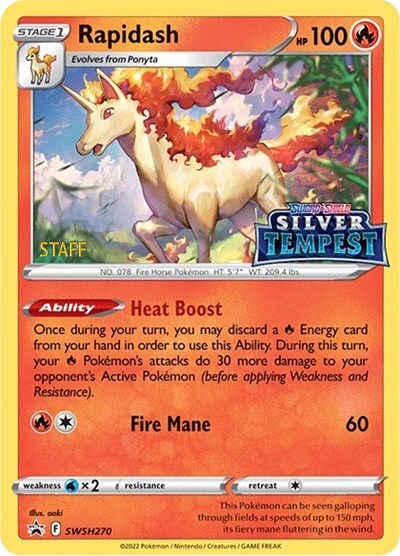 Rapidash (SWSH270) (Prerelease) (Staff) [Sword & Shield: Black Star Promos] | Card Citadel