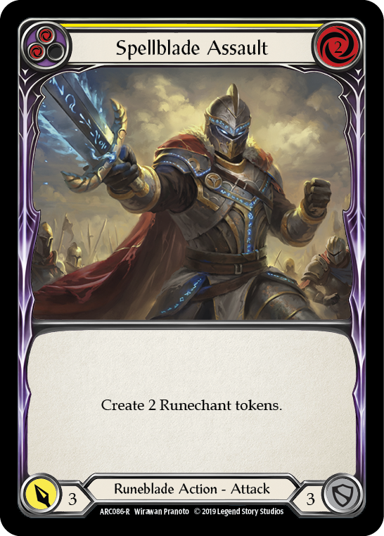 Spellblade Assault (Yellow) [ARC086-R] (Arcane Rising)  1st Edition Rainbow Foil | Card Citadel