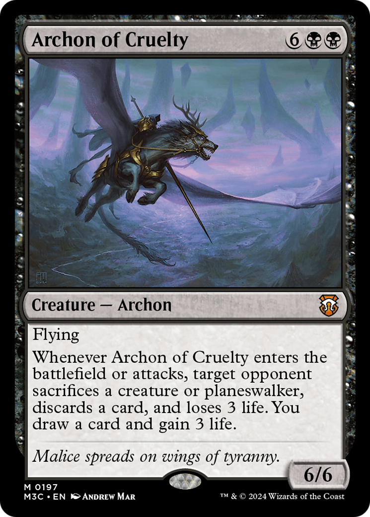 Archon of Cruelty (Ripple Foil) [Modern Horizons 3 Commander] | Card Citadel