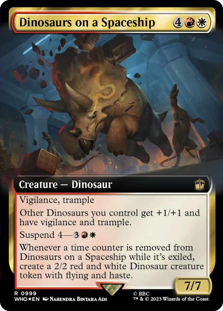 Dinosaurs on a Spaceship (Extended Art) (Surge Foil) [Doctor Who] | Card Citadel