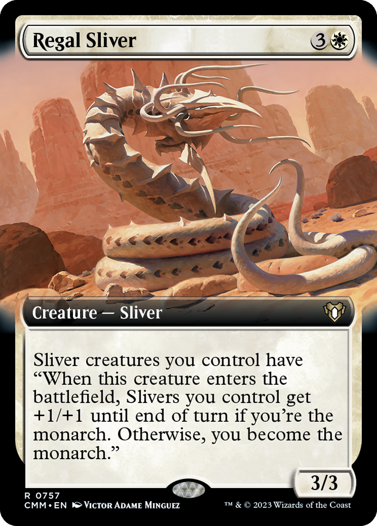 Regal Sliver (Extended Art) [Commander Masters] | Card Citadel