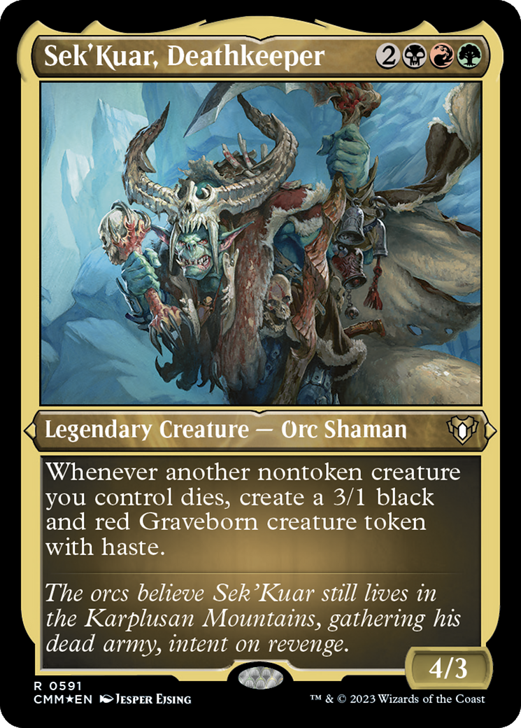 Sek'Kuar, Deathkeeper (Foil Etched) [Commander Masters] | Card Citadel