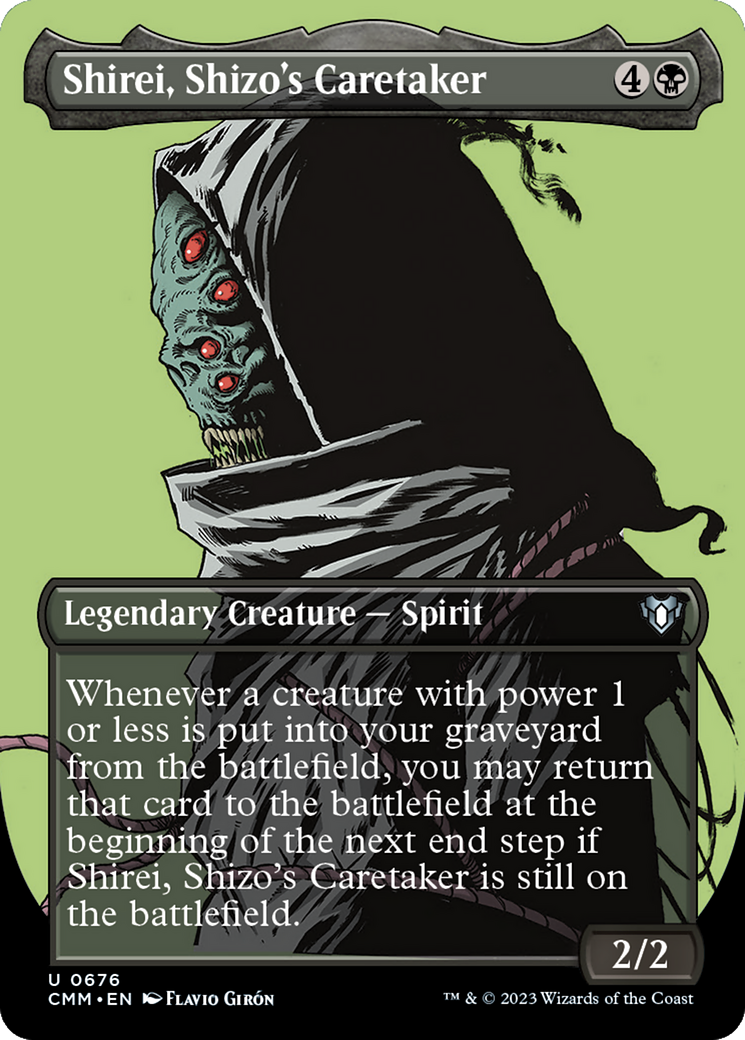 Shirei, Shizo's Caretaker (Borderless Profile) [Commander Masters] | Card Citadel