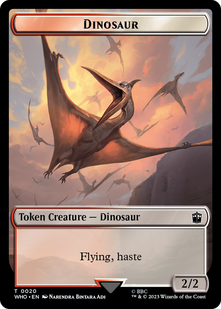 Soldier // Dinosaur Double-Sided Token [Doctor Who Tokens] | Card Citadel