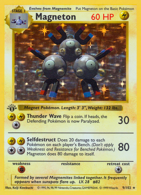 Magneton (9/102) (Shadowless) [Base Set 1st Edition] | Card Citadel