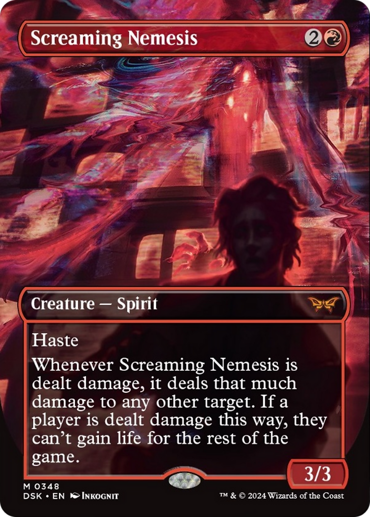 Screaming Nemesis (Borderless) [Duskmourn: House of Horror] | Card Citadel