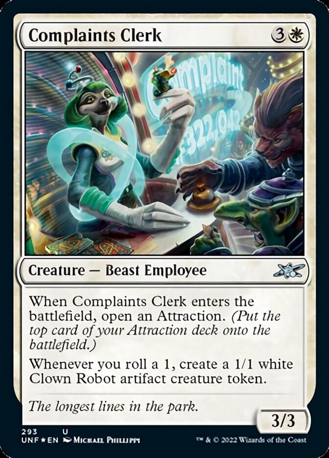 Complaints Clerk (Galaxy Foil) [Unfinity] | Card Citadel