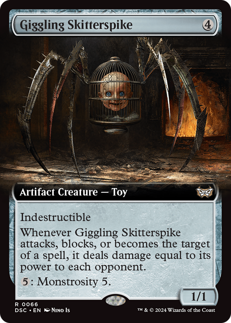 Giggling Skitterspike (Extended Art) [Duskmourn: House of Horror Commander] | Card Citadel