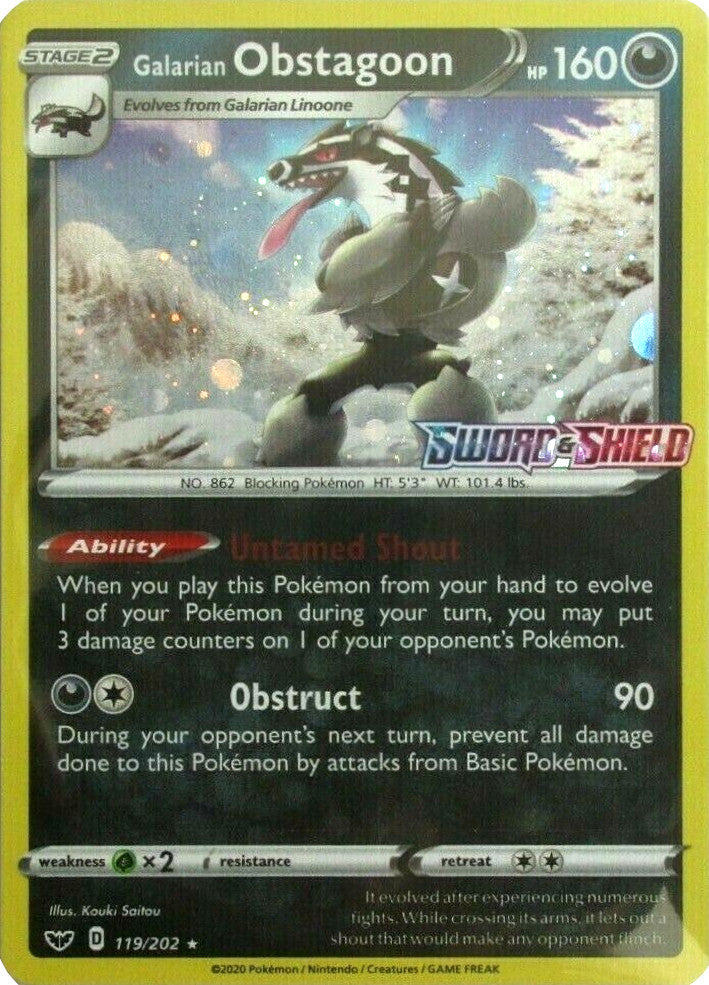Galarian Obstagoon (119/202) (Cosmos Holo) [Sword & Shield: Base Set] | Card Citadel