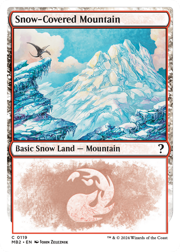 Snow-Covered Mountain (White Border) [Mystery Booster 2] | Card Citadel