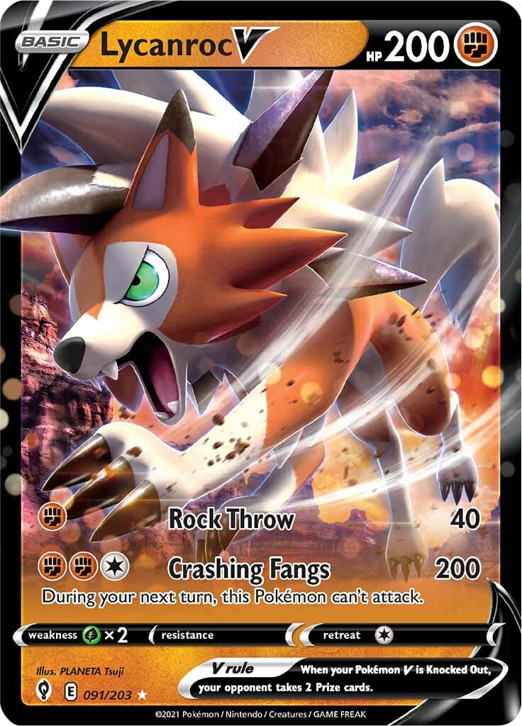 Lycanroc V (091/203) [Sword & Shield: Evolving Skies] | Card Citadel