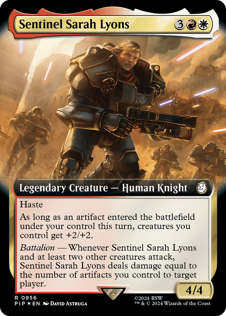 Sentinel Sarah Lyons (Extended Art) (Surge Foil) [Fallout] | Card Citadel