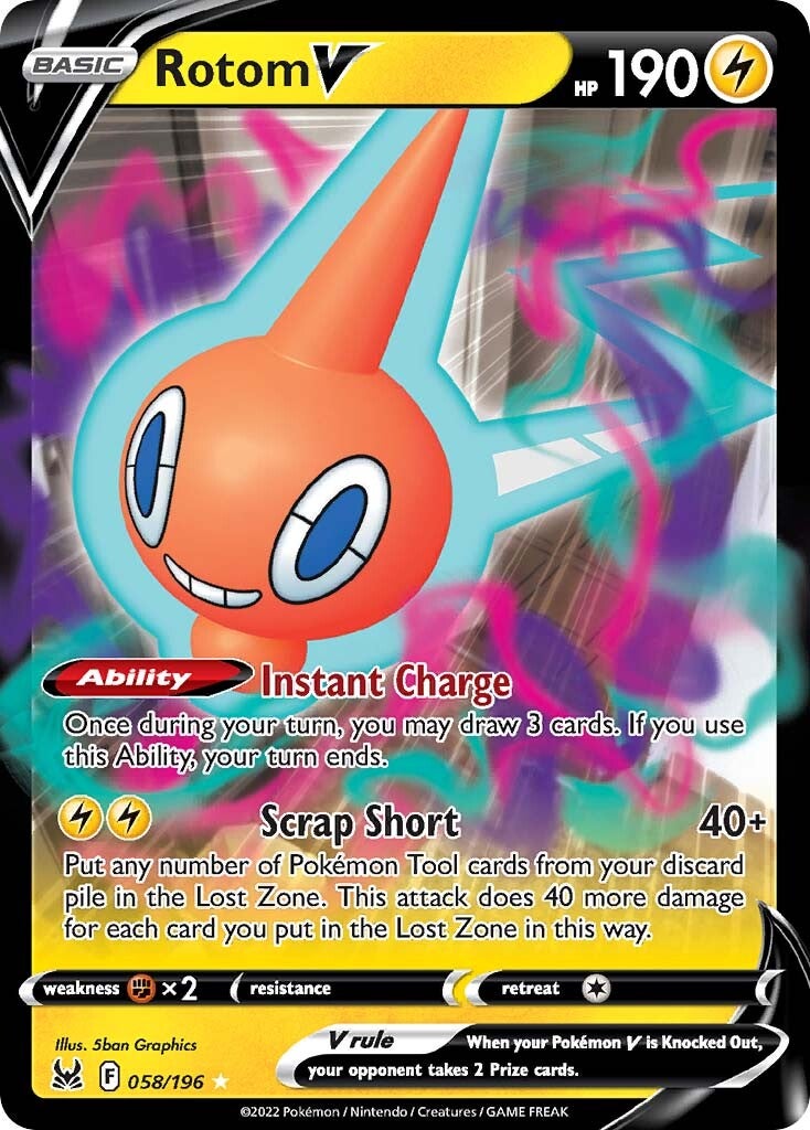 Rotom V (058/196) [Sword & Shield: Lost Origin] | Card Citadel