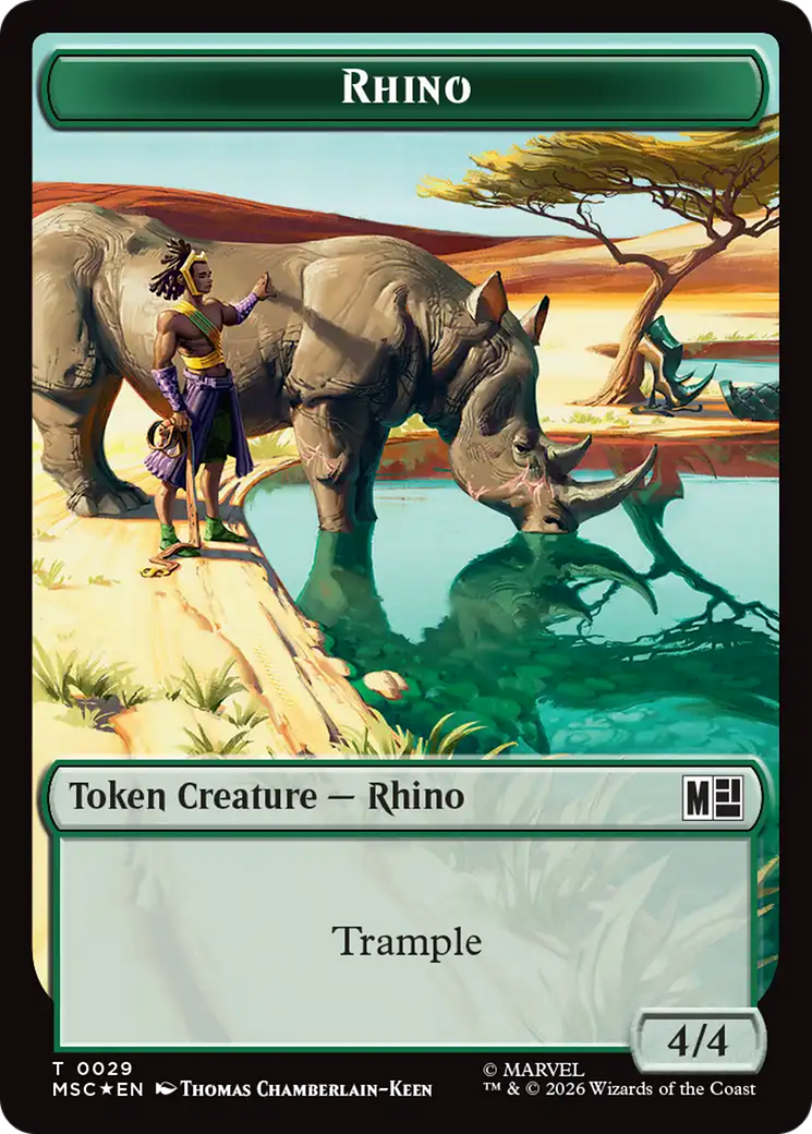 Rhino (029) // Beast (027) Double-Sided Token (Surge Foil) [Marvel Super Heroes Commander Tokens] | Card Citadel