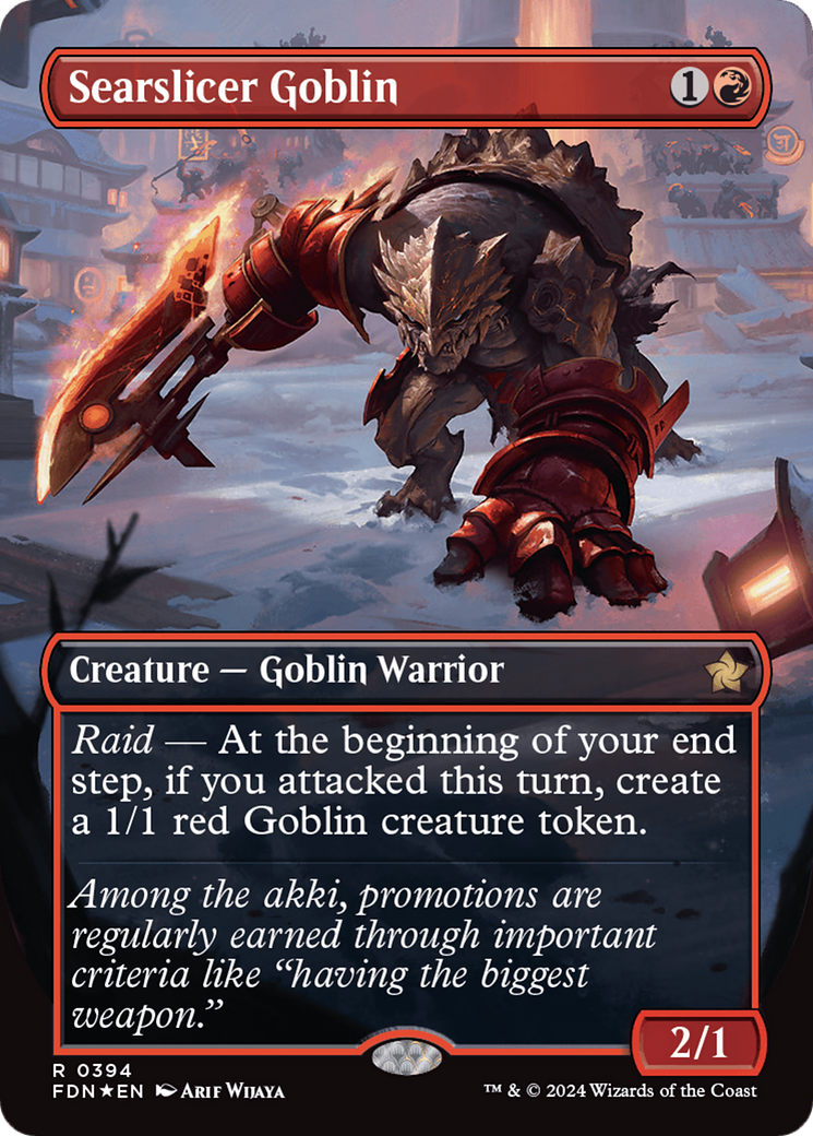 Searslicer Goblin (Borderless) (Mana Foil) [Foundations] | Card Citadel