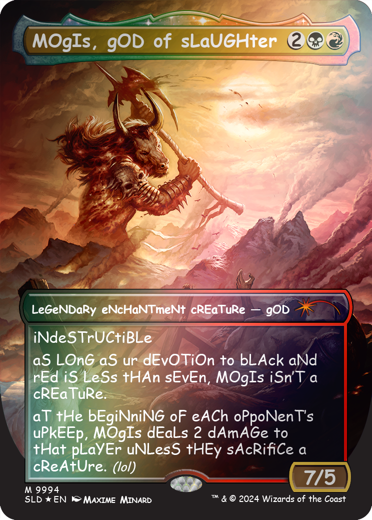 MOgIs, gOD of sLaUGHter (9994) (Rainbow Foil) [Secret Lair Drop Series] | Card Citadel