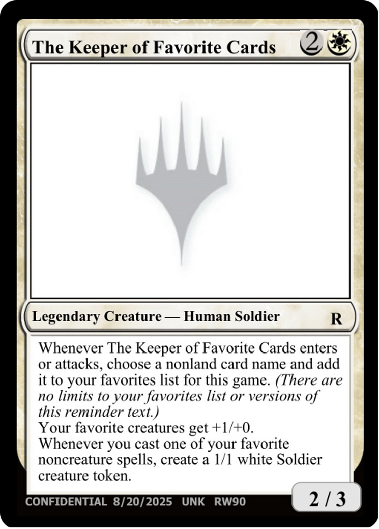 The Keeper of Favorite Cards (8/20/2025) [Unknown Event] | Card Citadel