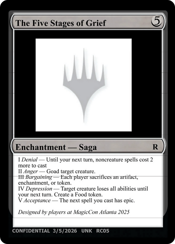 The Five Stages of Grief [Unknown Event] | Card Citadel