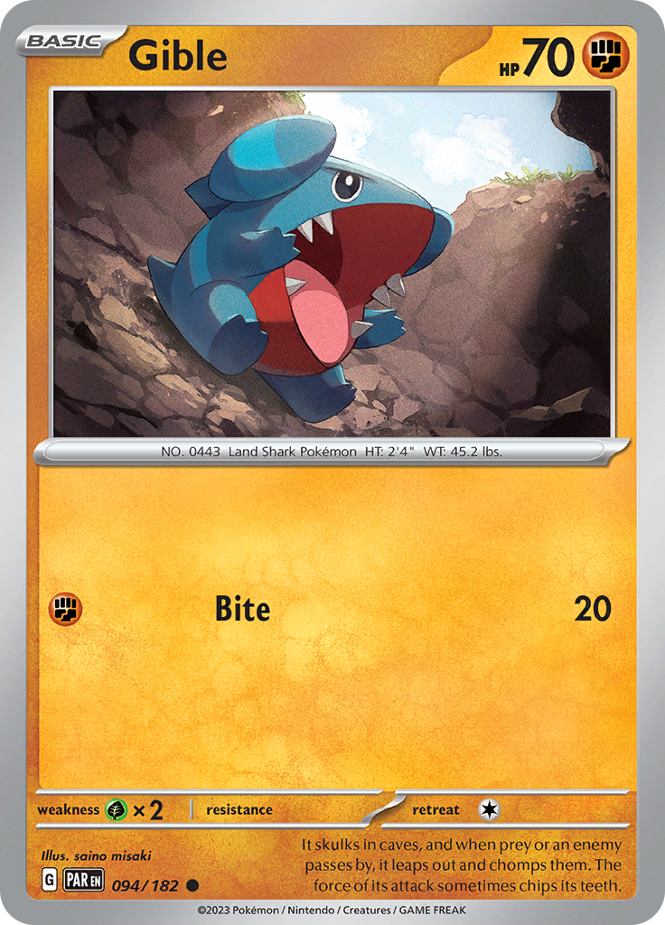 Gible (094/182) [Scarlet & Violet: Paradox Rift] | Card Citadel