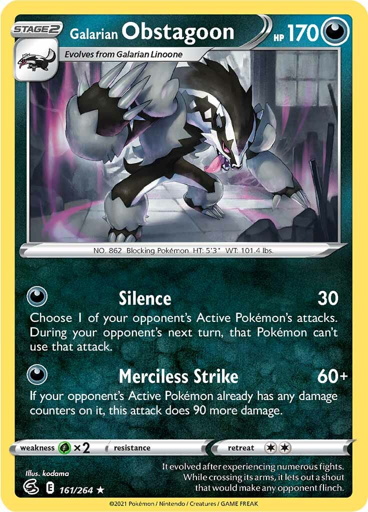 Galarian Obstagoon (161/264) [Sword & Shield: Fusion Strike] | Card Citadel