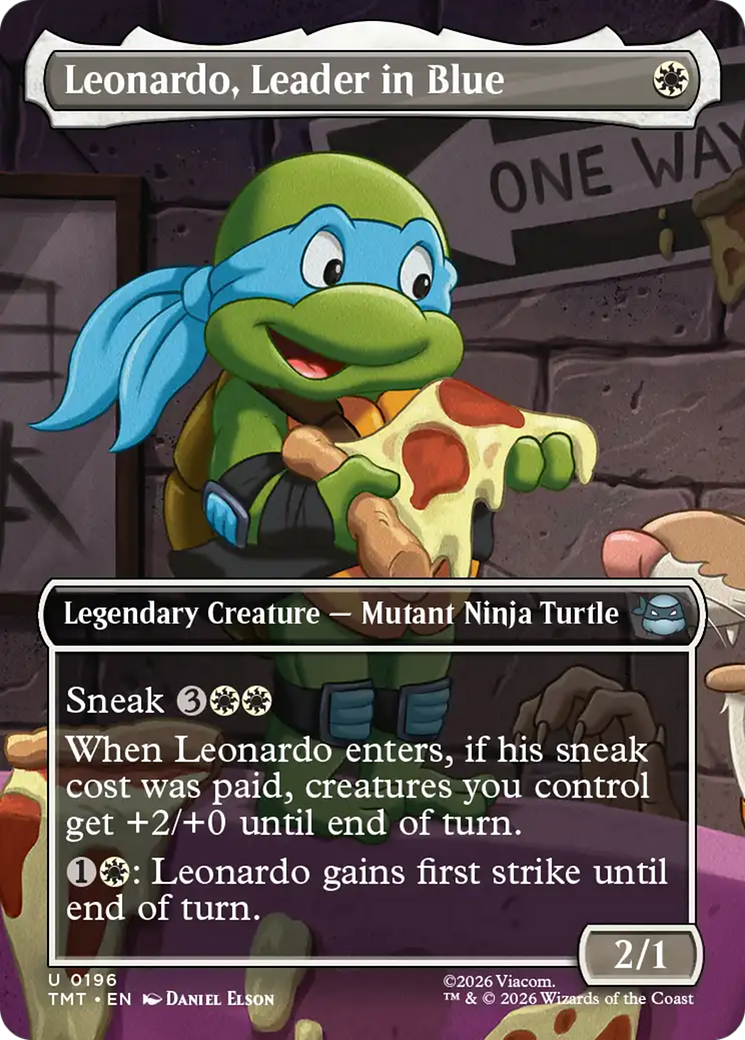 Leonardo, Leader in Blue (Borderless) [Teenage Mutant Ninja Turtles] | Card Citadel
