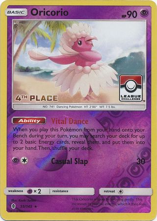 Oricorio (55/145) (League Promo 4th Place) [Sun & Moon: Guardians Rising] | Card Citadel