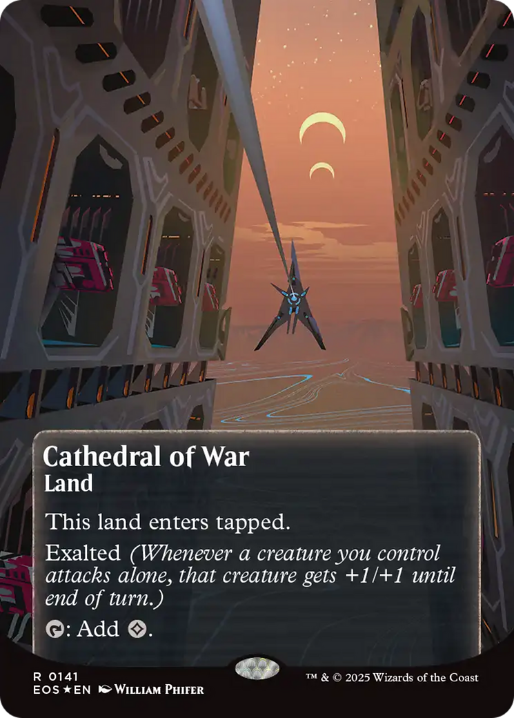 Cathedral of War (0141) (Borderless) (Galaxy Foil) [Edge of Eternities: Stellar Sights] | Card Citadel