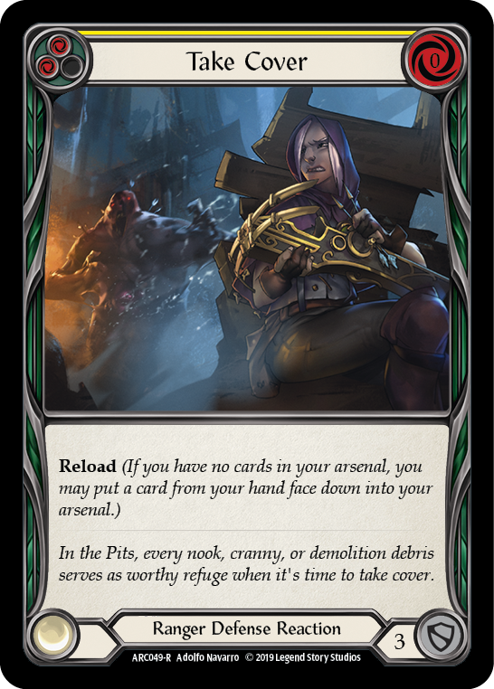 Take Cover (Yellow) [ARC049-R] (Arcane Rising)  1st Edition Rainbow Foil | Card Citadel
