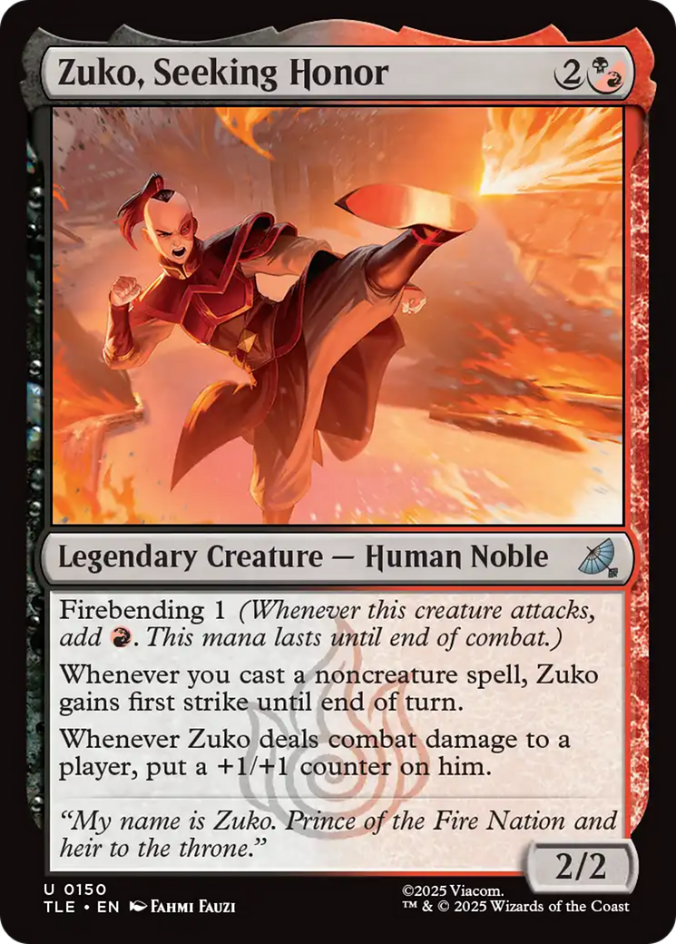 Zuko, Seeking Honor [Avatar: The Last Airbender: Eternal-Legal] | Card Citadel