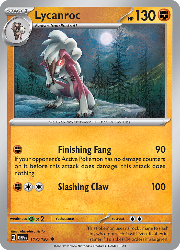 Lycanroc (117/197) [Scarlet & Violet: Obsidian Flames] | Card Citadel