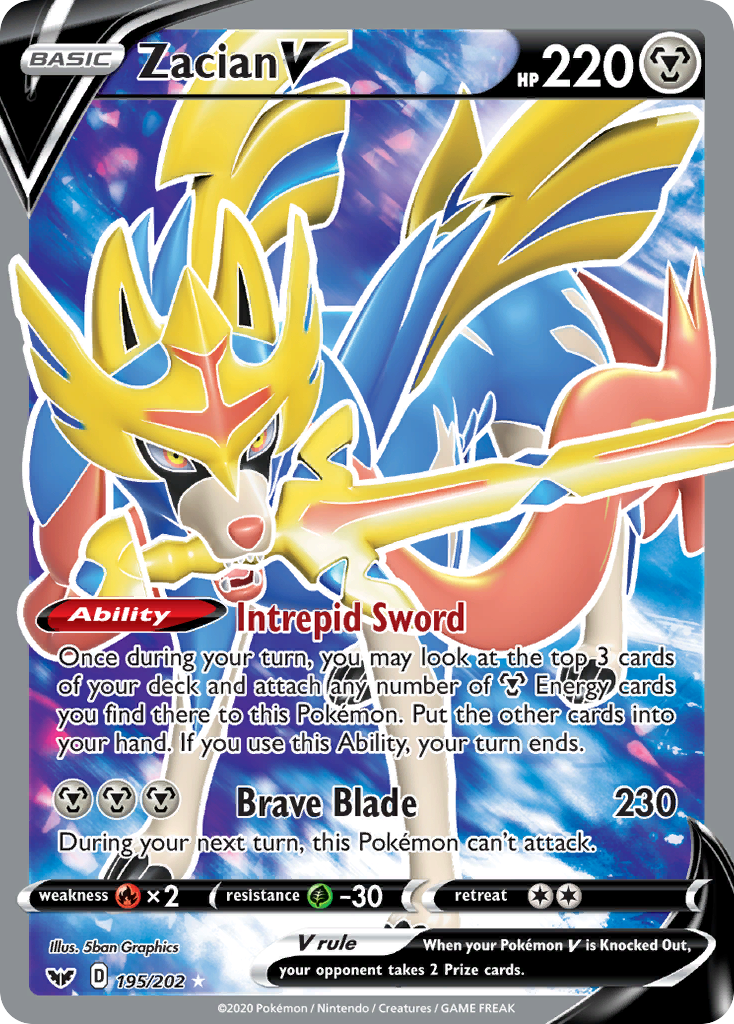 Zacian V (195/202) [Sword & Shield: Base Set] | Card Citadel