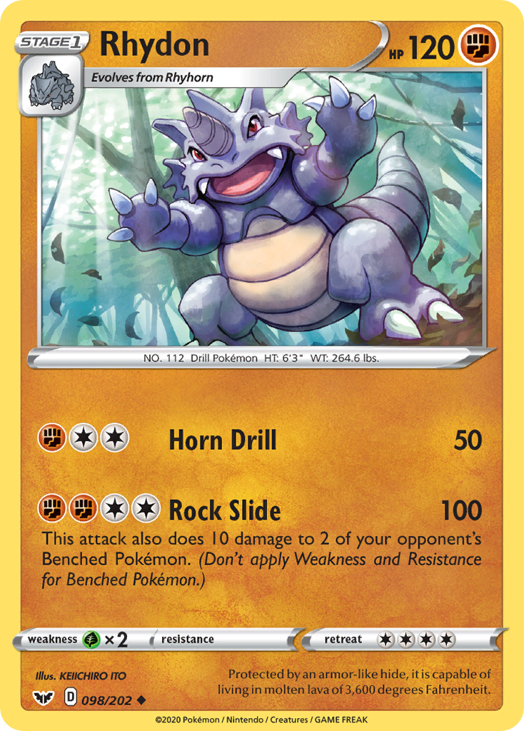 Rhydon (098/202) [Sword & Shield: Base Set] | Card Citadel