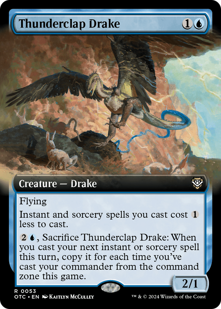 Thunderclap Drake (Extended Art) [Outlaws of Thunder Junction Commander] | Card Citadel