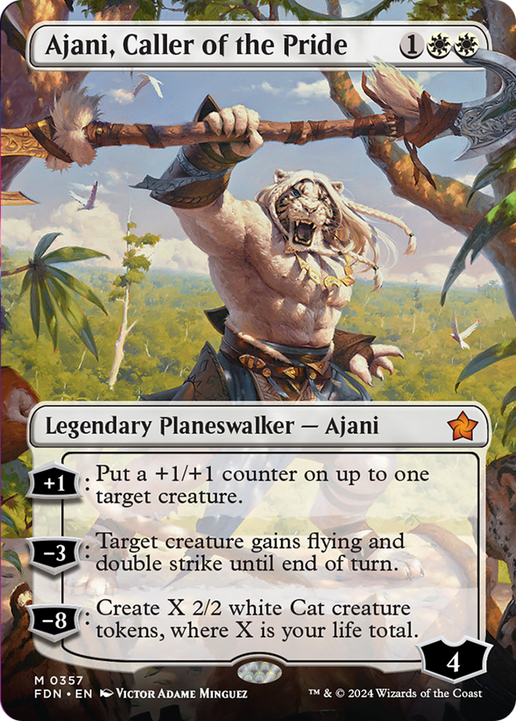 Ajani, Caller of the Pride (Borderless) [Foundations] | Card Citadel