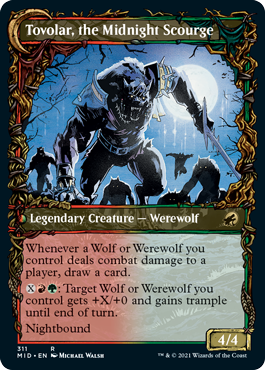 Tovolar, Dire Overlord // Tovolar, the Midnight Scourge (Showcase Equinox) [Innistrad: Midnight Hunt] | Card Citadel