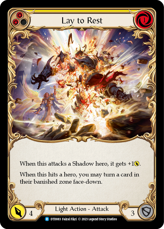 Lay to Rest (Yellow) [DTD083] (Dusk Till Dawn)  Rainbow Foil | Card Citadel