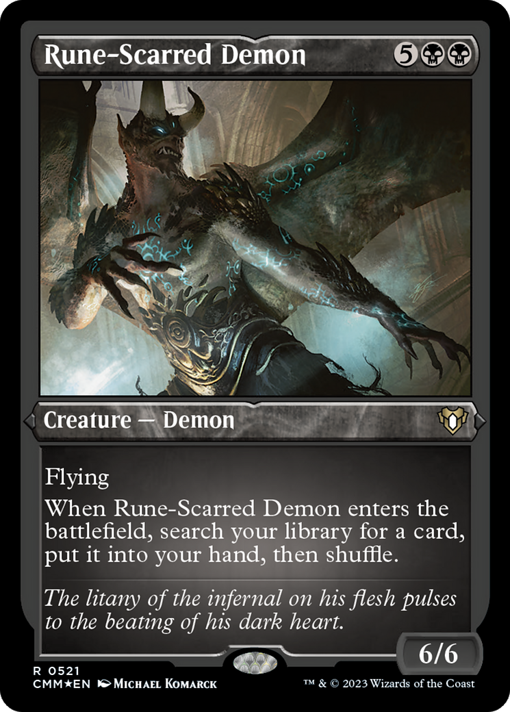 Rune-Scarred Demon (Foil Etched) [Commander Masters] | Card Citadel