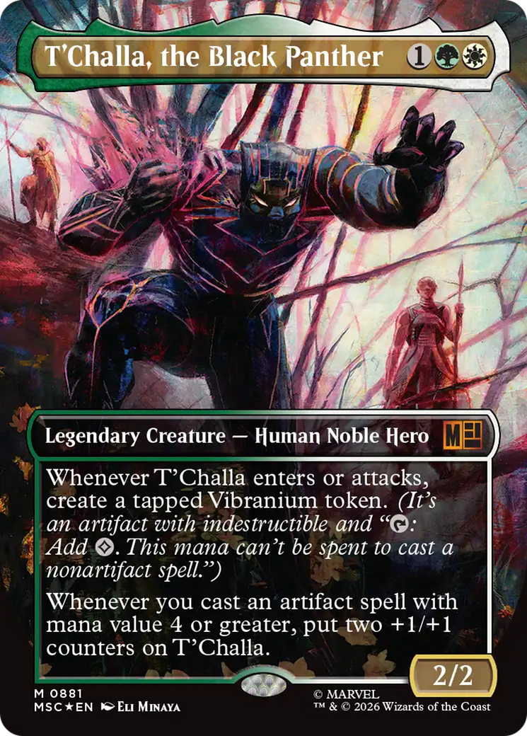 T'Challa, the Black Panther (Borderless) (Surge Foil) [Marvel Super Heroes Commander] | Card Citadel