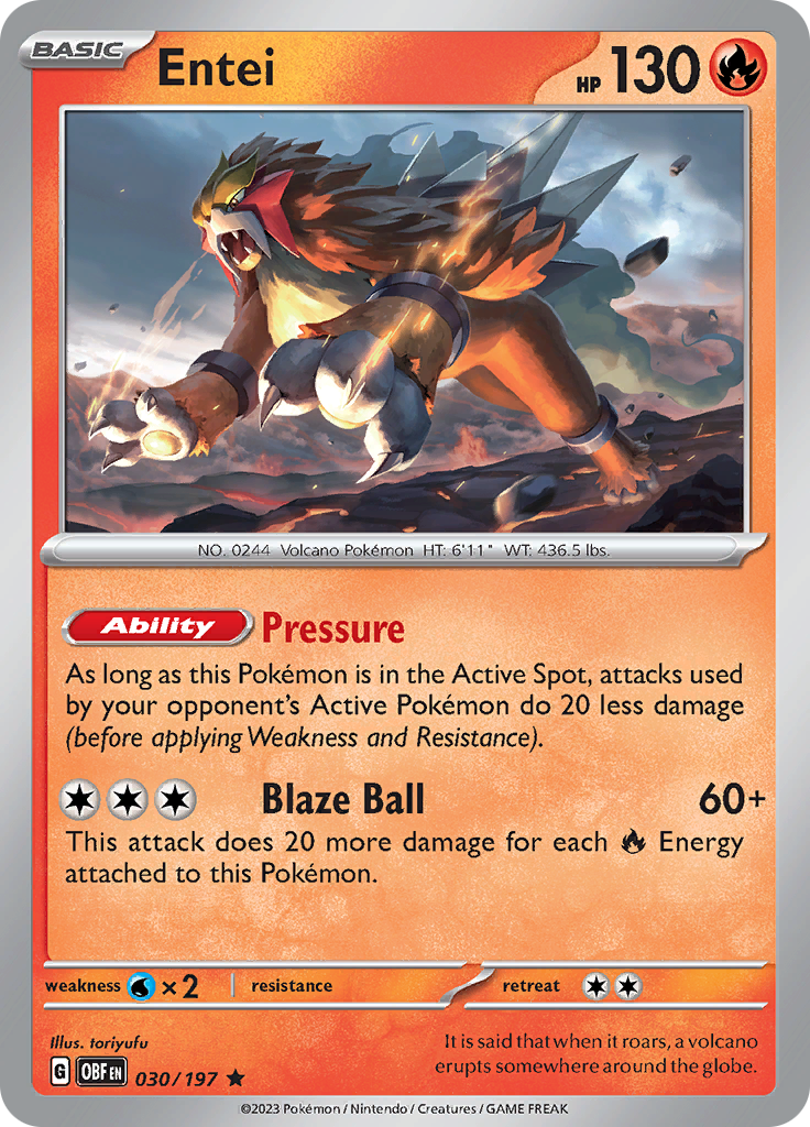 Entei (030/197) [Scarlet & Violet: Obsidian Flames] | Card Citadel