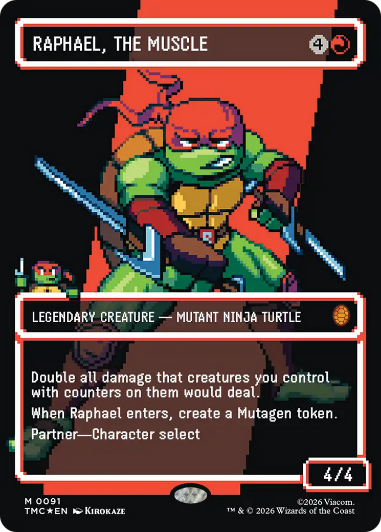 Raphael, the Muscle (0091) (Borderless) (Surge Foil) [Teenage Mutant Ninja Turtles Commander] | Card Citadel