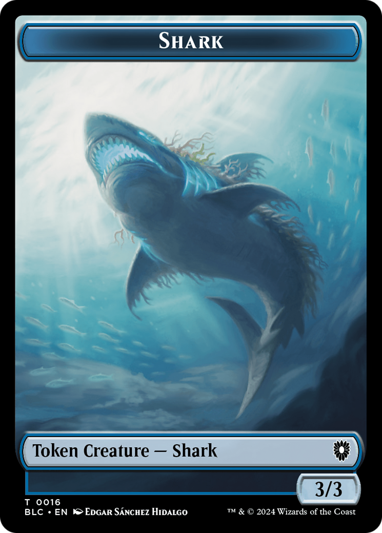 Bird (011) // Shark Double-Sided Token [Bloomburrow Commander Tokens] | Card Citadel