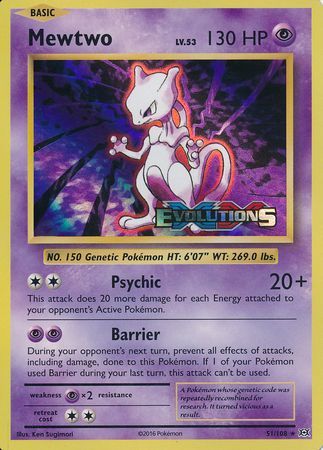 Mewtwo (51/108) (XY Evolutions Prerelease) [XY: Black Star Promos] | Card Citadel