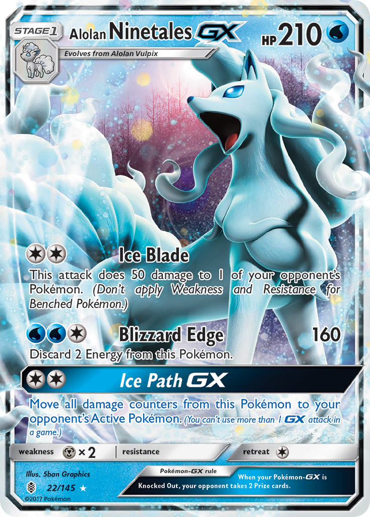 Alolan Ninetales GX (22/145) [Sun & Moon: Guardians Rising] | Card Citadel