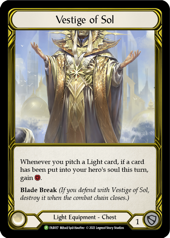 Vestige of Sol (Golden) [FAB017] (Promo)  Cold Foil | Card Citadel