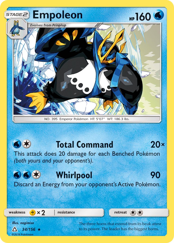 Empoleon (34/156) (Cracked Ice Holo) (Theme Deck Exclusive) [Sun & Moon: Ultra Prism] | Card Citadel