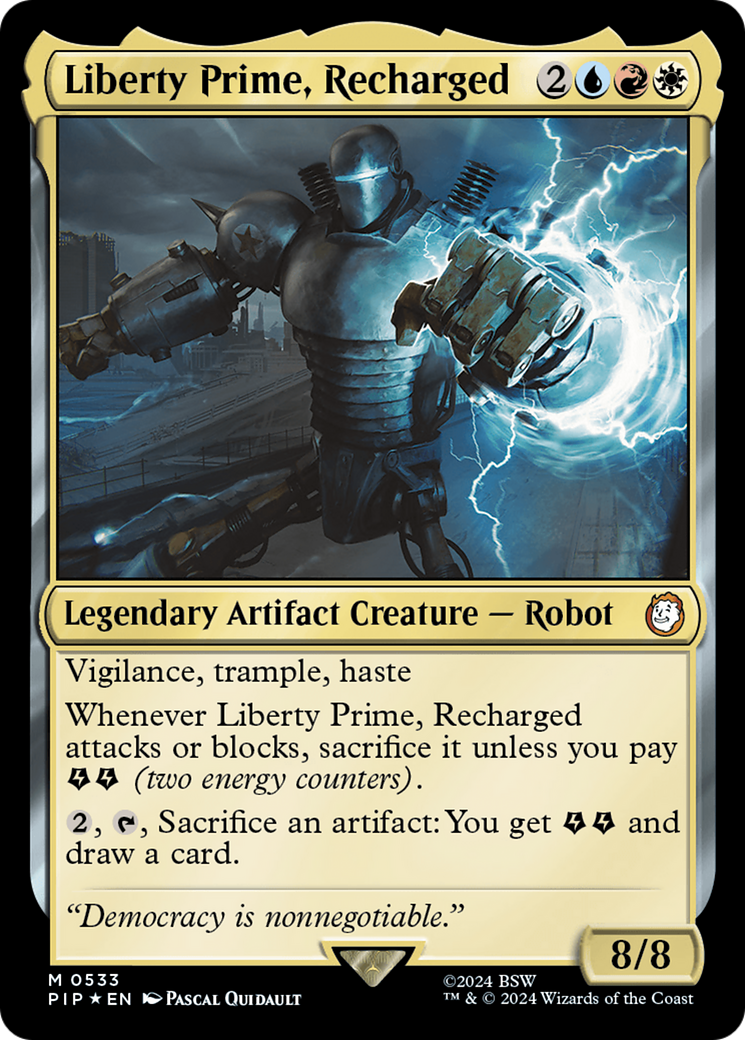 Liberty Prime, Recharged (Surge Foil) [Fallout] | Card Citadel