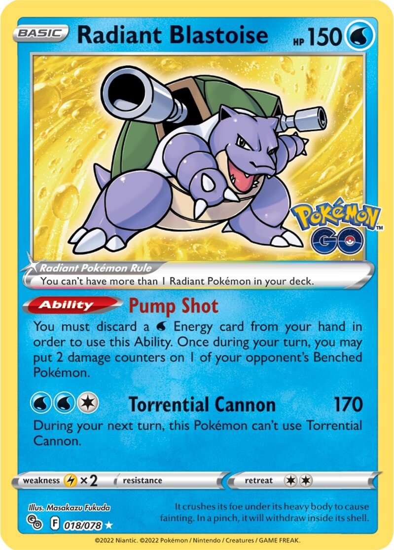 Radiant Blastoise (018/078) [Pokémon GO] | Card Citadel