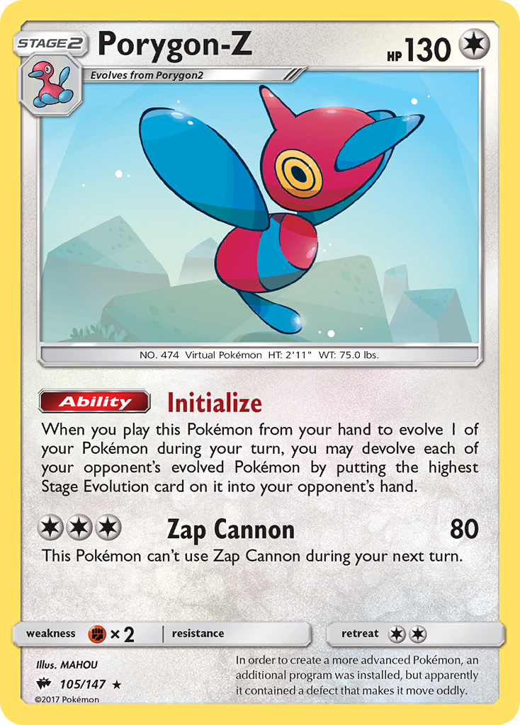 Porygon-Z (105/147) [Sun & Moon: Burning Shadows] | Card Citadel