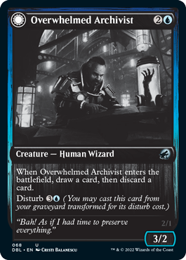 Overwhelmed Archivist // Archive Haunt [Innistrad: Double Feature] | Card Citadel