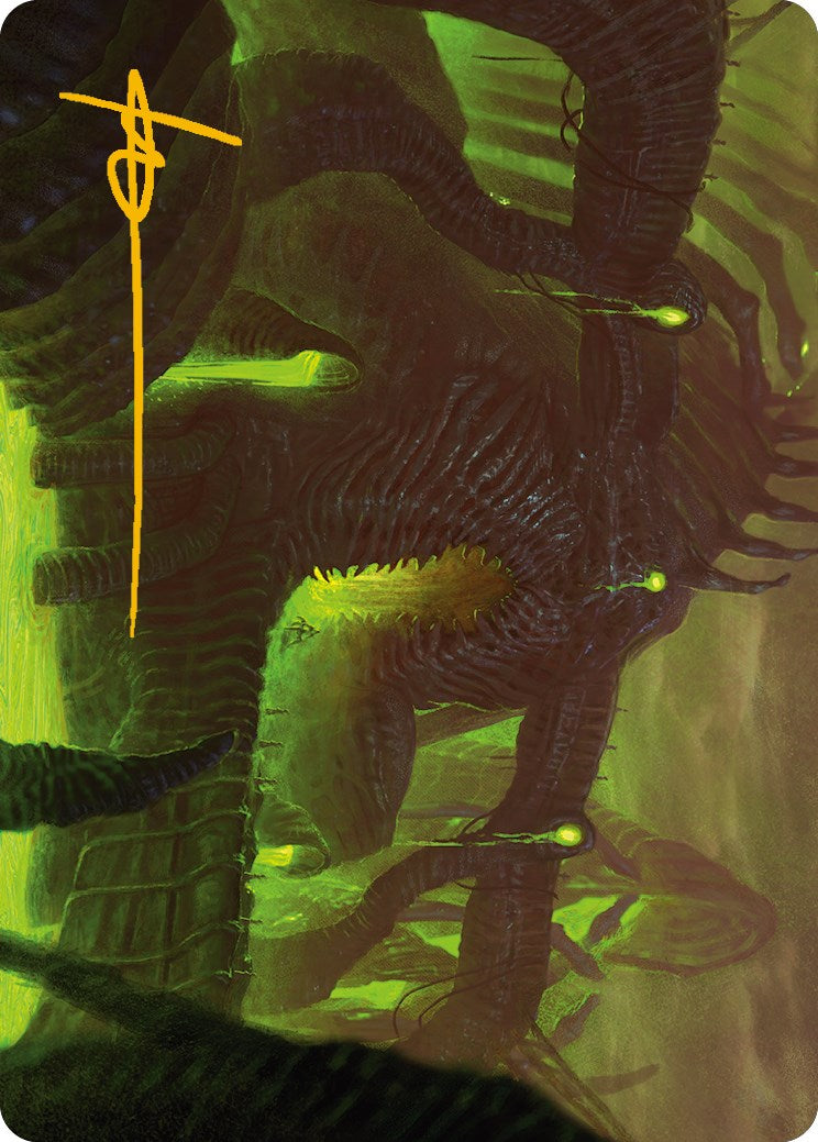 The Dross Pits Art Card (Gold-Stamped Signature) [Phyrexia: All Will Be One Art Series] | Card Citadel